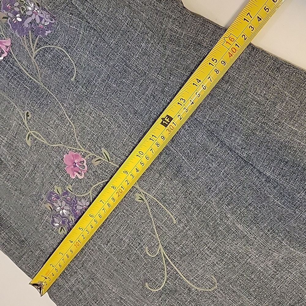 Vintage Donna Ricco New York Petite Size  8P Embroidered Dress Gray - Picture 8 of 16